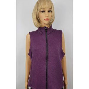 Calvin Klein Performance Womens Vest Purple Quick Dry Full Zip Pockets L New